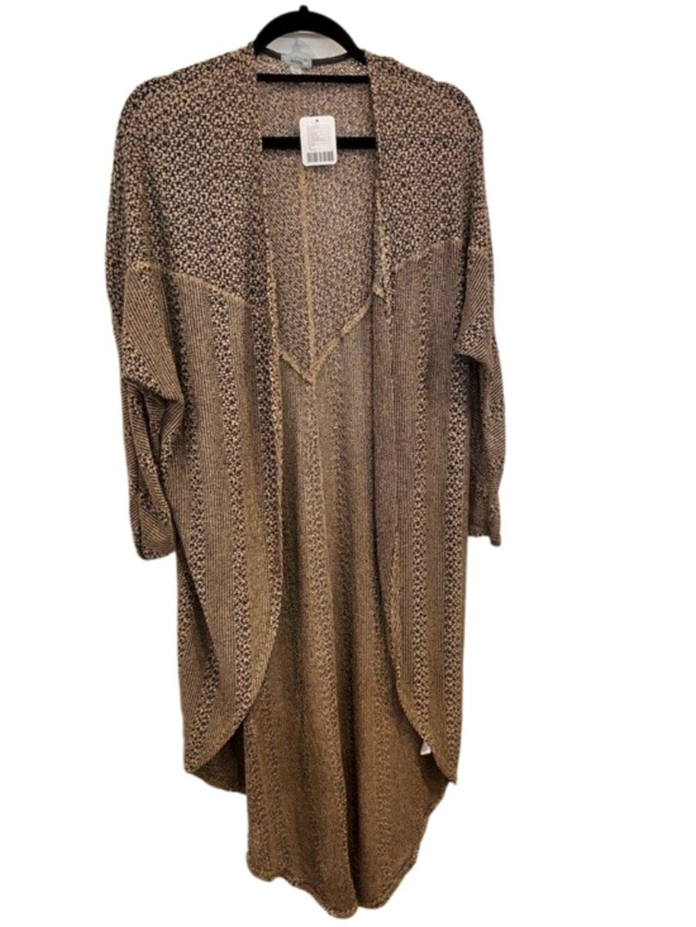 Ecote Brown Marled Open-Front Long Cardigan
